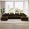 imageNovilla 106 Modular Sectional Sofa Modern Cloud Sectional Couch with Smarts Coil Support LShape Boneless Couch for Living Room Apartments Bedroom No Assembly Required 3 Seat w 1 OttomanBrown