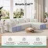 imageNovilla 106 Modular Sectional Sofa Modern Cloud Sectional Couch with Smarts Coil Support LShape Boneless Couch for Living Room Apartments Bedroom No Assembly Required 3 Seat w 1 OttomanBeige