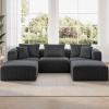 imageNovilla 106 Modular Sectional Sofa Modern Cloud Sectional Couch with Smarts Coil Support LShape Boneless Couch for Living Room Apartments Bedroom No Assembly Required 3 Seat w 1 OttomanDark Gray