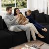 imageNovilla 106 Modular Sectional Sofa Modern Cloud Sectional Couch with Smarts Coil Support LShape Boneless Couch for Living Room Apartments Bedroom No Assembly Required 3 Seat w 1 OttomanBlack