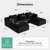imageNovilla 106 Modular Sectional Sofa Modern Cloud Sectional Couch with Smarts Coil Support LShape Boneless Couch for Living Room Apartments Bedroom No Assembly Required 3 Seat w 1 OttomanBlack