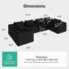imageNovilla 106 Modular Sectional Sofa Modern Cloud Sectional Couch with Smarts Coil Support LShape Boneless Couch for Living Room Apartments Bedroom No Assembly Required 3 Seat w 1 OttomanBlack