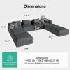 imageNovilla 106 Modular Sectional Sofa Modern Cloud Sectional Couch with Smarts Coil Support LShape Boneless Couch for Living Room Apartments Bedroom No Assembly Required 3 Seat w 1 OttomanDark Gray