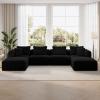 imageNovilla 106 Modular Sectional Sofa Modern Cloud Sectional Couch with Smarts Coil Support LShape Boneless Couch for Living Room Apartments Bedroom No Assembly Required 3 Seat w 1 OttomanBlack