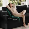 imageNovilla 106 Modular Sectional Sofa Modern Cloud Sectional Couch with Smarts Coil Support LShape Boneless Couch for Living Room Apartments Bedroom No Assembly Required 3 Seat w 1 OttomanBlack
