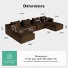 imageNovilla 106 Modular Sectional Sofa Modern Cloud Sectional Couch with Smarts Coil Support LShape Boneless Couch for Living Room Apartments Bedroom No Assembly Required 3 Seat w 1 OttomanBrown