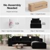 imageNovilla 106 Modular Sectional Sofa Modern Cloud Sectional Couch with Smarts Coil Support LShape Boneless Couch for Living Room Apartments Bedroom No Assembly Required 3 Seat w 1 OttomanBlack