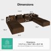 imageNovilla 106 Modular Sectional Sofa Modern Cloud Sectional Couch with Smarts Coil Support LShape Boneless Couch for Living Room Apartments Bedroom No Assembly Required 3 Seat w 1 OttomanBrown