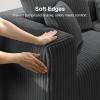 imageNovilla 106 Modular Sectional Sofa Modern Cloud Sectional Couch with Smarts Coil Support LShape Boneless Couch for Living Room Apartments Bedroom No Assembly Required 3 Seat w 1 OttomanDark Gray