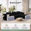 imageNovilla 106 Modular Sectional Sofa Modern Cloud Sectional Couch with Smarts Coil Support LShape Boneless Couch for Living Room Apartments Bedroom No Assembly Required 3 Seat w 1 OttomanBlack