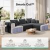 imageNovilla 106 Modular Sectional Sofa Modern Cloud Sectional Couch with Smarts Coil Support LShape Boneless Couch for Living Room Apartments Bedroom No Assembly Required 3 Seat w 1 OttomanDark Gray