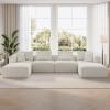 imageNovilla 106 Modular Sectional Sofa Modern Cloud Sectional Couch with Smarts Coil Support LShape Boneless Couch for Living Room Apartments Bedroom No Assembly Required 3 Seat w 1 OttomanBeige