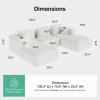 imageNovilla 106 Modular Sectional Sofa Modern Cloud Sectional Couch with Smarts Coil Support LShape Boneless Couch for Living Room Apartments Bedroom No Assembly Required 3 Seat w 1 OttomanBeige