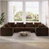 imageNovilla 106 Modular Sectional Sofa Modern Cloud Sectional Couch with Smarts Coil Support LShape Boneless Couch for Living Room Apartments Bedroom No Assembly Required 3 Seat w 1 OttomanBrown