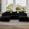 imageNovilla 106 Modular Sectional Sofa Modern Cloud Sectional Couch with Smarts Coil Support LShape Boneless Couch for Living Room Apartments Bedroom No Assembly Required 3 Seat w 1 OttomanBlack