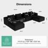 imageNovilla 106 Modular Sectional Sofa Modern Cloud Sectional Couch with Smarts Coil Support LShape Boneless Couch for Living Room Apartments Bedroom No Assembly Required 3 Seat w 1 OttomanBlack