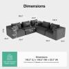 imageNovilla 106 Modular Sectional Sofa Modern Cloud Sectional Couch with Smarts Coil Support LShape Boneless Couch for Living Room Apartments Bedroom No Assembly Required 3 Seat w 1 OttomanDark Gray
