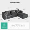 imageNovilla 106 Modular Sectional Sofa Modern Cloud Sectional Couch with Smarts Coil Support LShape Boneless Couch for Living Room Apartments Bedroom No Assembly Required 3 Seat w 1 OttomanDark Gray