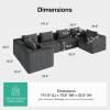 imageNovilla 106 Modular Sectional Sofa Modern Cloud Sectional Couch with Smarts Coil Support LShape Boneless Couch for Living Room Apartments Bedroom No Assembly Required 3 Seat w 1 OttomanDark Gray