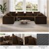imageNovilla 106 Modular Sectional Sofa Modern Cloud Sectional Couch with Smarts Coil Support LShape Boneless Couch for Living Room Apartments Bedroom No Assembly Required 3 Seat w 1 OttomanBrown