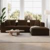 imageNovilla 106 Modular Sectional Sofa Modern Cloud Sectional Couch with Smarts Coil Support LShape Boneless Couch for Living Room Apartments Bedroom No Assembly Required 3 Seat w 1 OttomanBrown