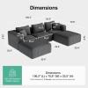 imageNovilla 106 Modular Sectional Sofa Modern Cloud Sectional Couch with Smarts Coil Support LShape Boneless Couch for Living Room Apartments Bedroom No Assembly Required 3 Seat w 1 OttomanDark Gray
