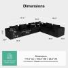 imageNovilla 106 Modular Sectional Sofa Modern Cloud Sectional Couch with Smarts Coil Support LShape Boneless Couch for Living Room Apartments Bedroom No Assembly Required 3 Seat w 1 OttomanBlack