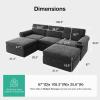 imageNovilla 108 Modular Sectional Sofa Modular Sectional Couches for Living Room Bedroom Chenille Removable Cover Cloud Couch with Smarts Coil Support LShaped CouchDark Grey 3 Seater  1 OttomanDark Grey