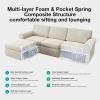 imageNovilla 108 Modular Sectional Sofa Modular Sectional Couches for Living Room Bedroom Chenille Removable Cover Cloud Couch with Smarts Coil Support LShaped CouchDark Grey 3 Seater  1 OttomanBeige