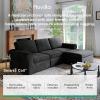 imageNovilla 108 Modular Sectional Sofa Modular Sectional Couches for Living Room Bedroom Chenille Removable Cover Cloud Couch with Smarts Coil Support LShaped CouchDark Grey 3 Seater  1 OttomanDark Grey