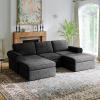 imageNovilla 108 Modular Sectional Sofa Modular Sectional Couches for Living Room Bedroom Chenille Removable Cover Cloud Couch with Smarts Coil Support LShaped CouchDark Grey 3 Seater  1 OttomanDark Grey