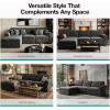 imageNovilla 108 Modular Sectional Sofa Modular Sectional Couches for Living Room Bedroom Chenille Removable Cover Cloud Couch with Smarts Coil Support LShaped CouchDark Grey 3 Seater  1 OttomanDark Grey