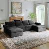imageNovilla 108 Modular Sectional Sofa Modular Sectional Couches for Living Room Bedroom Chenille Removable Cover Cloud Couch with Smarts Coil Support LShaped CouchDark Grey 3 Seater  1 OttomanDark Grey