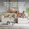 imageNovilla 108 Modular Sectional Sofa Modular Sectional Couches for Living Room Bedroom Chenille Removable Cover Cloud Couch with Smarts Coil Support LShaped CouchDark Grey 3 Seater  1 OttomanBeige