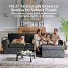 imageNovilla 108 Modular Sectional Sofa Modular Sectional Couches for Living Room Bedroom Chenille Removable Cover Cloud Couch with Smarts Coil Support LShaped CouchDark Grey 3 Seater  1 OttomanDark Grey