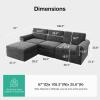 imageNovilla 108 Modular Sectional Sofa Modular Sectional Couches for Living Room Bedroom Chenille Removable Cover Cloud Couch with Smarts Coil Support LShaped CouchDark Grey 3 Seater  1 OttomanDark Grey