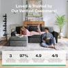imageNovilla 108 Modular Sectional Sofa Modular Sectional Couches for Living Room Bedroom Chenille Removable Cover Cloud Couch with Smarts Coil Support LShaped CouchDark Grey 3 Seater  1 OttomanDark Grey