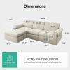imageNovilla 108 Modular Sectional Sofa Modular Sectional Couches for Living Room Bedroom Chenille Removable Cover Cloud Couch with Smarts Coil Support LShaped CouchDark Grey 3 Seater  1 OttomanBeige