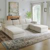 imageNovilla 108 Modular Sectional Sofa Modular Sectional Couches for Living Room Bedroom Chenille Removable Cover Cloud Couch with Smarts Coil Support LShaped CouchDark Grey 3 Seater  1 OttomanBeige