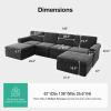imageNovilla 108 Modular Sectional Sofa Modular Sectional Couches for Living Room Bedroom Chenille Removable Cover Cloud Couch with Smarts Coil Support LShaped CouchDark Grey 3 Seater  1 OttomanDark Grey