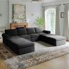 imageNovilla 108 Modular Sectional Sofa Modular Sectional Couches for Living Room Bedroom Chenille Removable Cover Cloud Couch with Smarts Coil Support LShaped CouchDark Grey 3 Seater  1 OttomanDark Grey
