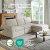 imageNovilla 108 Modular Sectional Sofa Modular Sectional Couches for Living Room Bedroom Chenille Removable Cover Cloud Couch with Smarts Coil Support LShaped CouchDark Grey 3 Seater  1 OttomanBeige