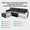 imageNovilla 108 Modular Sectional Sofa Modular Sectional Couches for Living Room Bedroom Chenille Removable Cover Cloud Couch with Smarts Coil Support LShaped CouchDark Grey 3 Seater  1 OttomanDark Grey