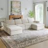 imageNovilla 108 Modular Sectional Sofa Modular Sectional Couches for Living Room Bedroom Chenille Removable Cover Cloud Couch with Smarts Coil Support LShaped CouchDark Grey 3 Seater  1 OttomanBeige