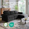 imageNovilla 108 Modular Sectional Sofa Modular Sectional Couches for Living Room Bedroom Chenille Removable Cover Cloud Couch with Smarts Coil Support LShaped CouchDark Grey 3 Seater  1 OttomanDark Grey