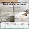 imageNovilla 108 Modular Sectional Sofa Modular Sectional Couches for Living Room Bedroom Chenille Removable Cover Cloud Couch with Smarts Coil Support LShaped CouchDark Grey 3 Seater  1 OttomanBeige