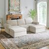 imageNovilla 108 Modular Sectional Sofa Modular Sectional Couches for Living Room Bedroom Chenille Removable Cover Cloud Couch with Smarts Coil Support LShaped CouchDark Grey 3 Seater  1 OttomanBeige