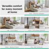 imageNovilla 108 Modular Sectional Sofa Modular Sectional Couches for Living Room Bedroom Chenille Removable Cover Cloud Couch with Smarts Coil Support LShaped CouchDark Grey 3 Seater  1 OttomanBeige
