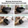 imageNovilla 108 Modular Sectional Sofa Modular Sectional Couches for Living Room Bedroom Chenille Removable Cover Cloud Couch with Smarts Coil Support LShaped CouchDark Grey 3 Seater  1 OttomanDark Grey