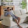 imageNovilla 108 Modular Sectional Sofa Modular Sectional Couches for Living Room Bedroom Chenille Removable Cover Cloud Couch with Smarts Coil Support LShaped CouchDark Grey 3 Seater  1 OttomanBeige